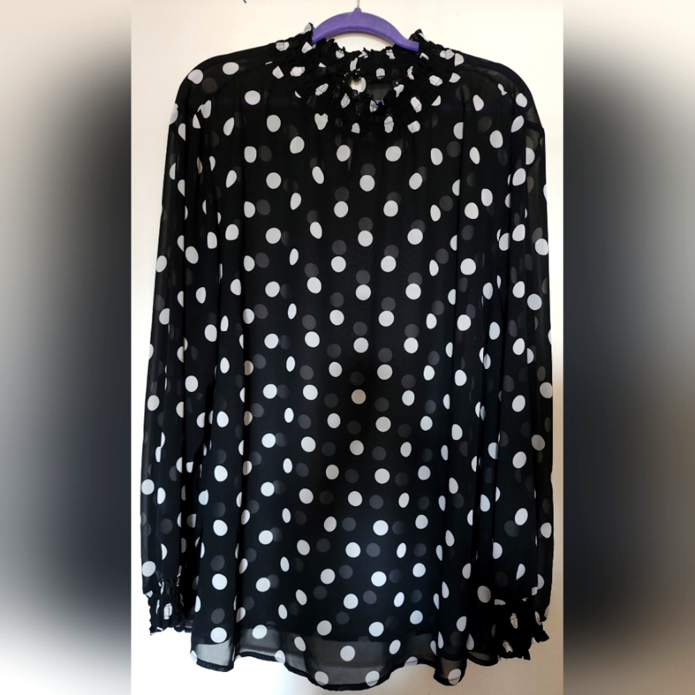Torrid Chiffon Smocked Mock Neck Blouse